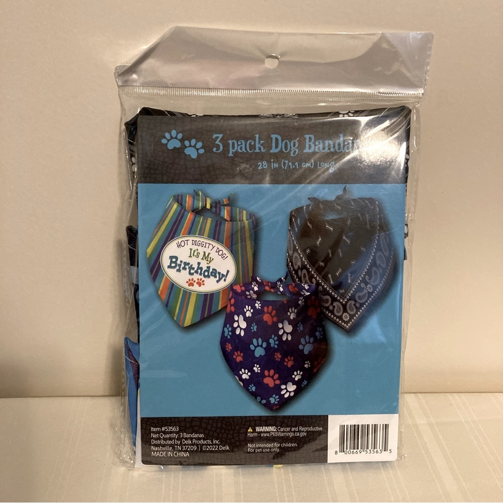 Dog Bandanas 3 pack Each is 28” Long